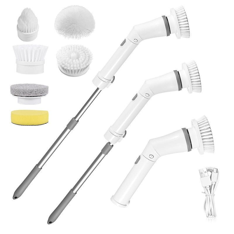 1Set Electric Spin Scrubber Cordless Rechargeable Telescopic Cleaning Brush