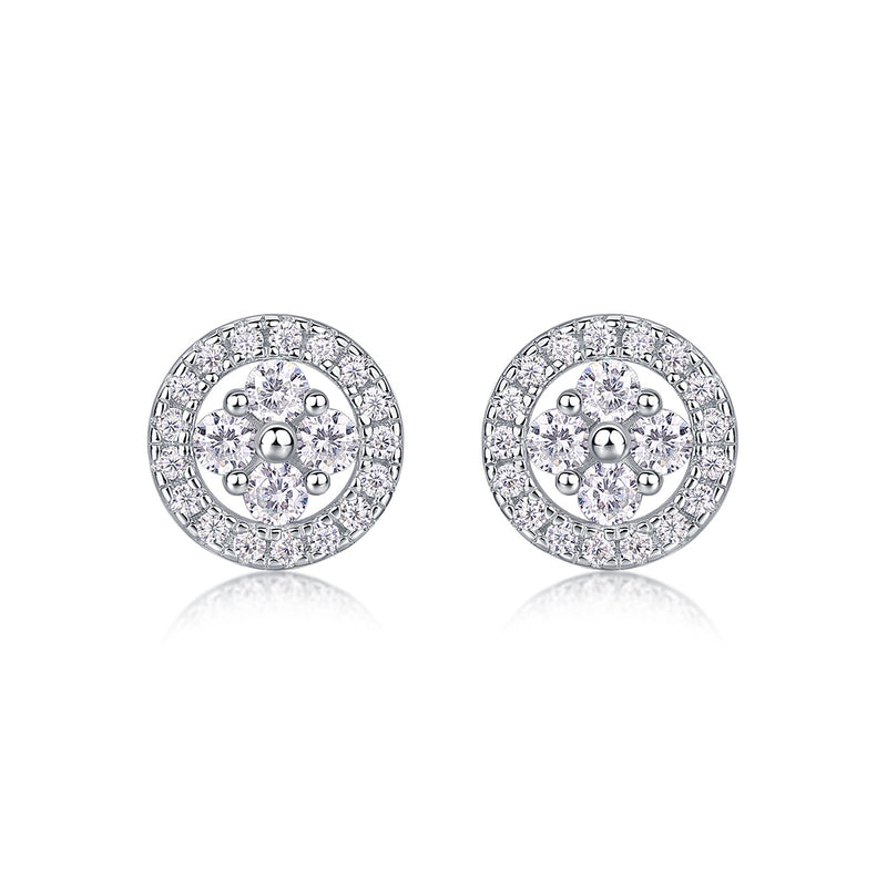 Silver Osmanthus - Fashionable And Luxurious Diamond Jewelry Earrings Set