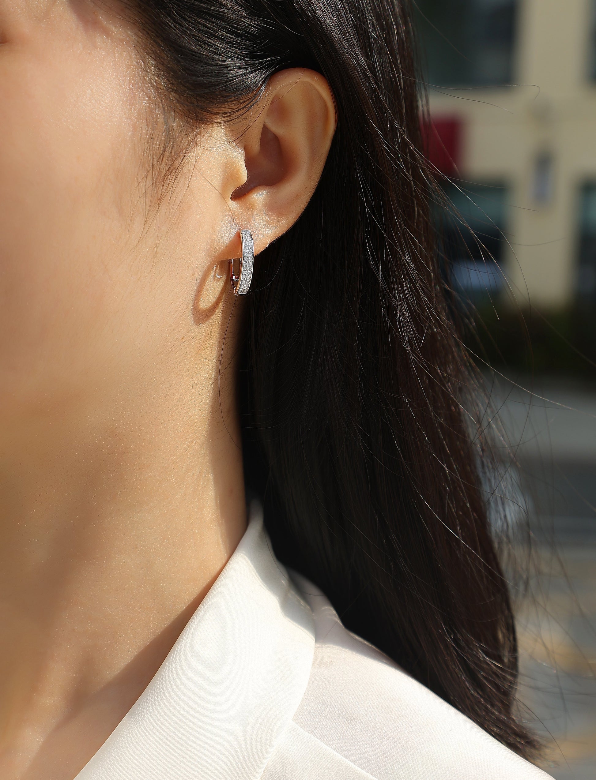 Firefly Light - Moissanite S925 Sterling Silver Earrings With Platinum-plated Stud Earrings