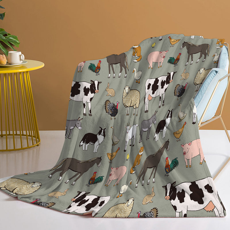 Various Animals Blanket Soft Pig Horse Durable Comfortable Blanket