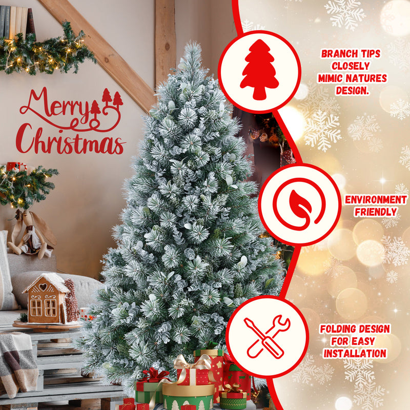 Snow Flocked Christmas Tree Premium Artificial Christmas Tree For Home Office Holiday Decor