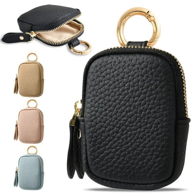 Leather Coin Purse, Small Change Purse Keychain Wallet For Women