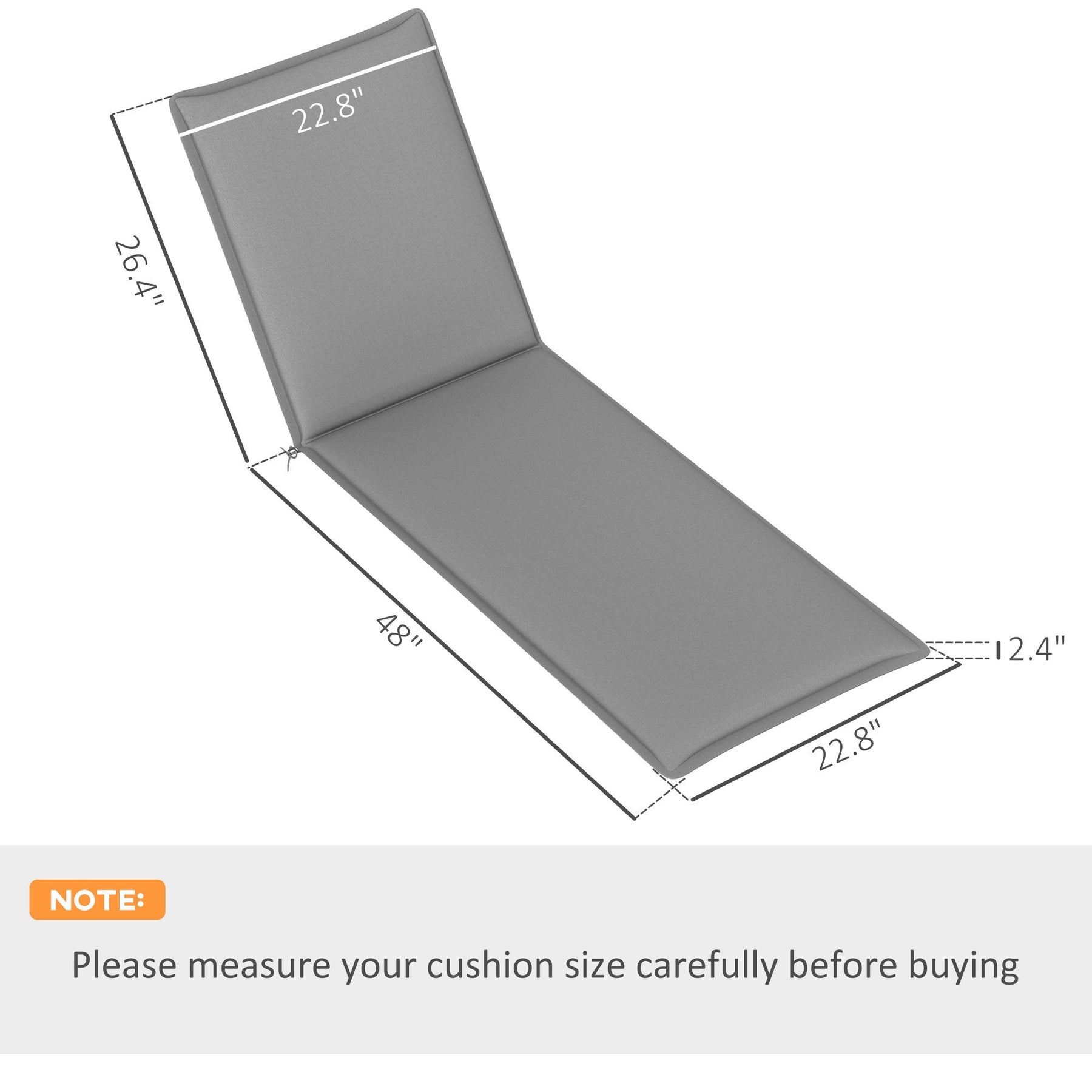 Foldable Chaise Lounge Cushion Set Of 2