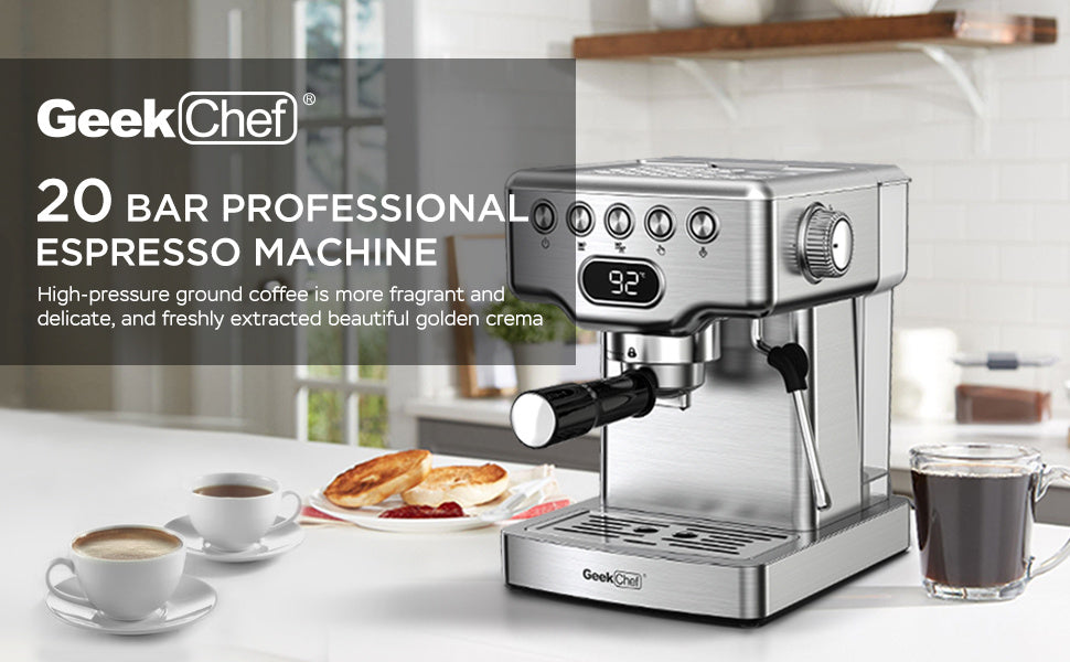Geek Chef Espresso Machine, 20 Bar