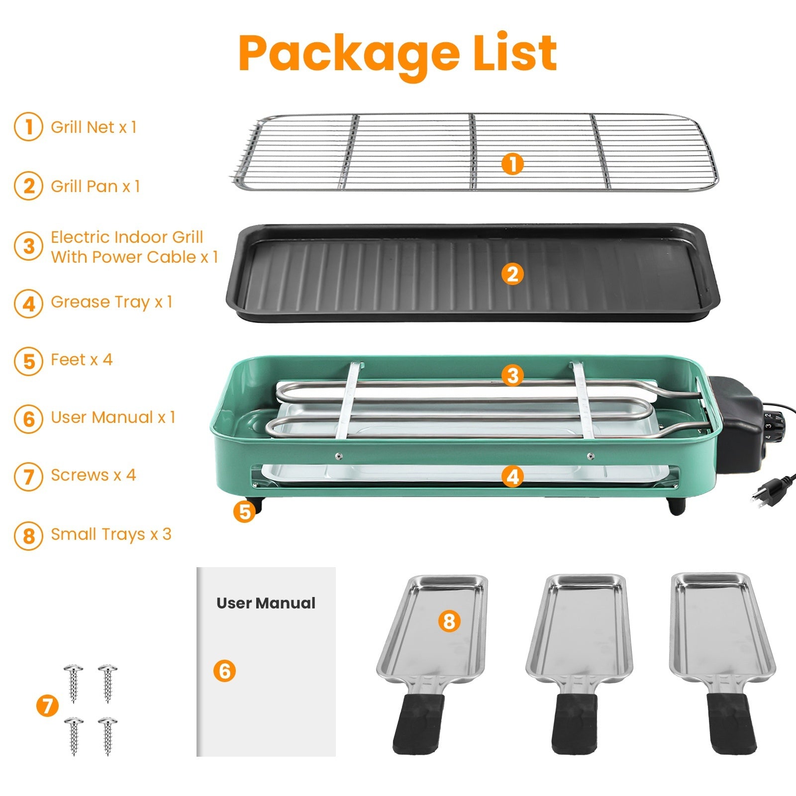 1Pc 2000W Electric Indoor Grill 2 In 1 Electric BBQ Gill