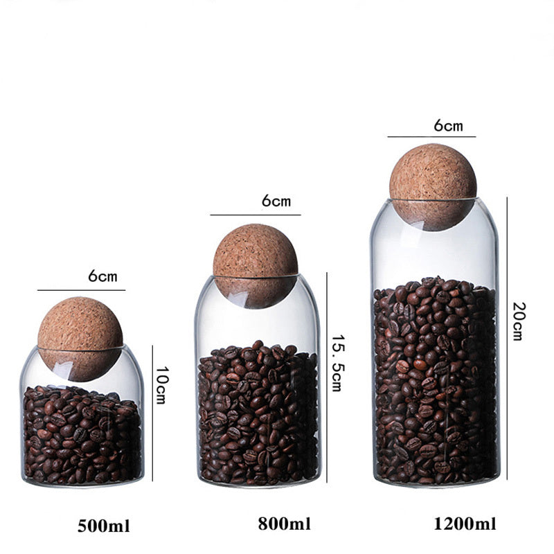 1 SET Storage Ball Jar, Glass Tea Jar, Minimalist Cork Jar