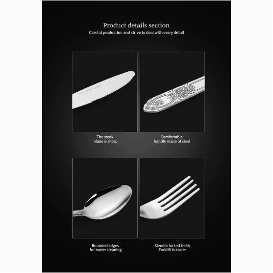 Product Name  Deluxe Premium Cutlery Flatware Set For The Home  Stainless Steel Cutlery Service With 1 Dinner Fork
