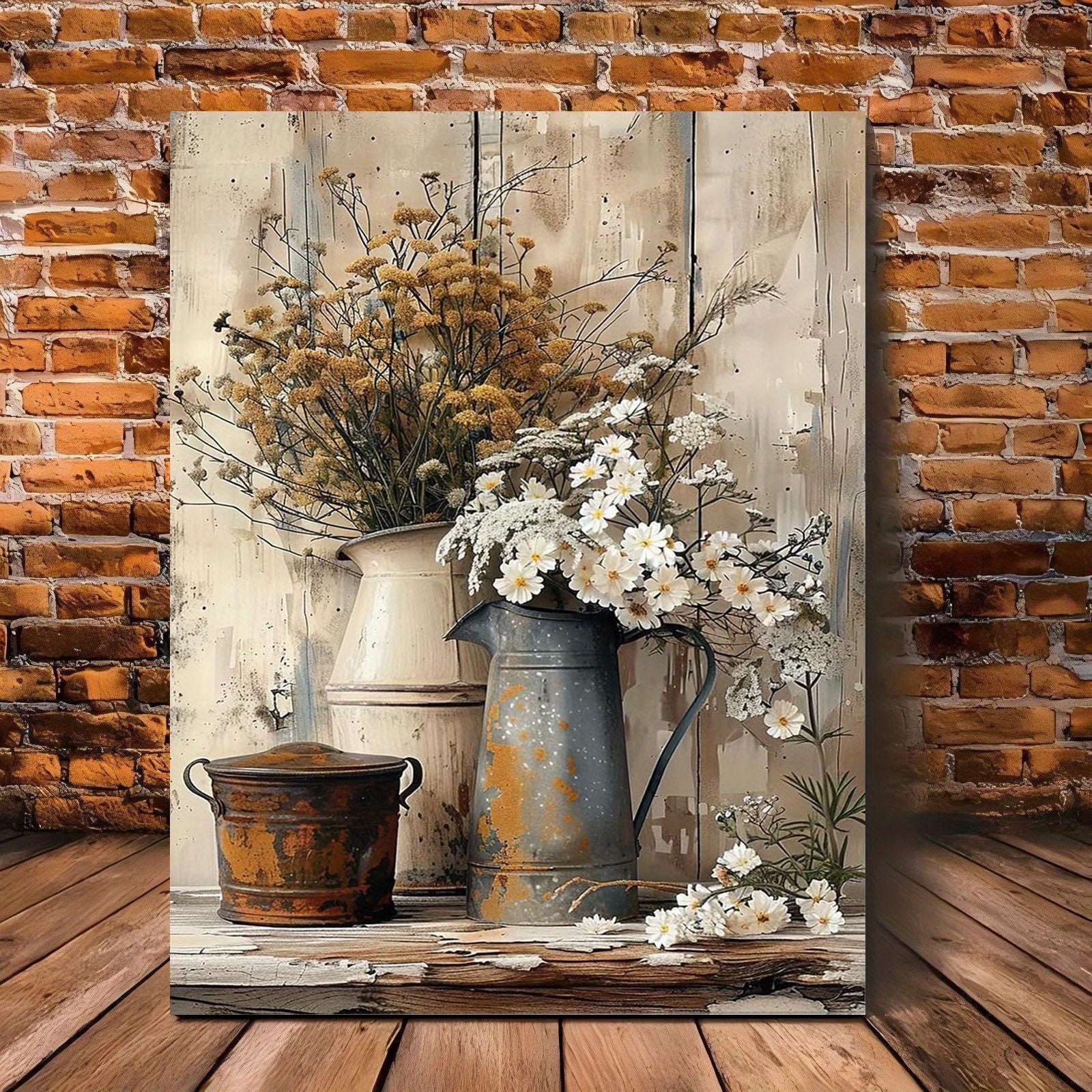 1 Piece Framed Wooden Canvas Painting