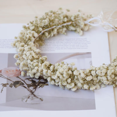 Gypsophila Crown, Dried Flower Crown