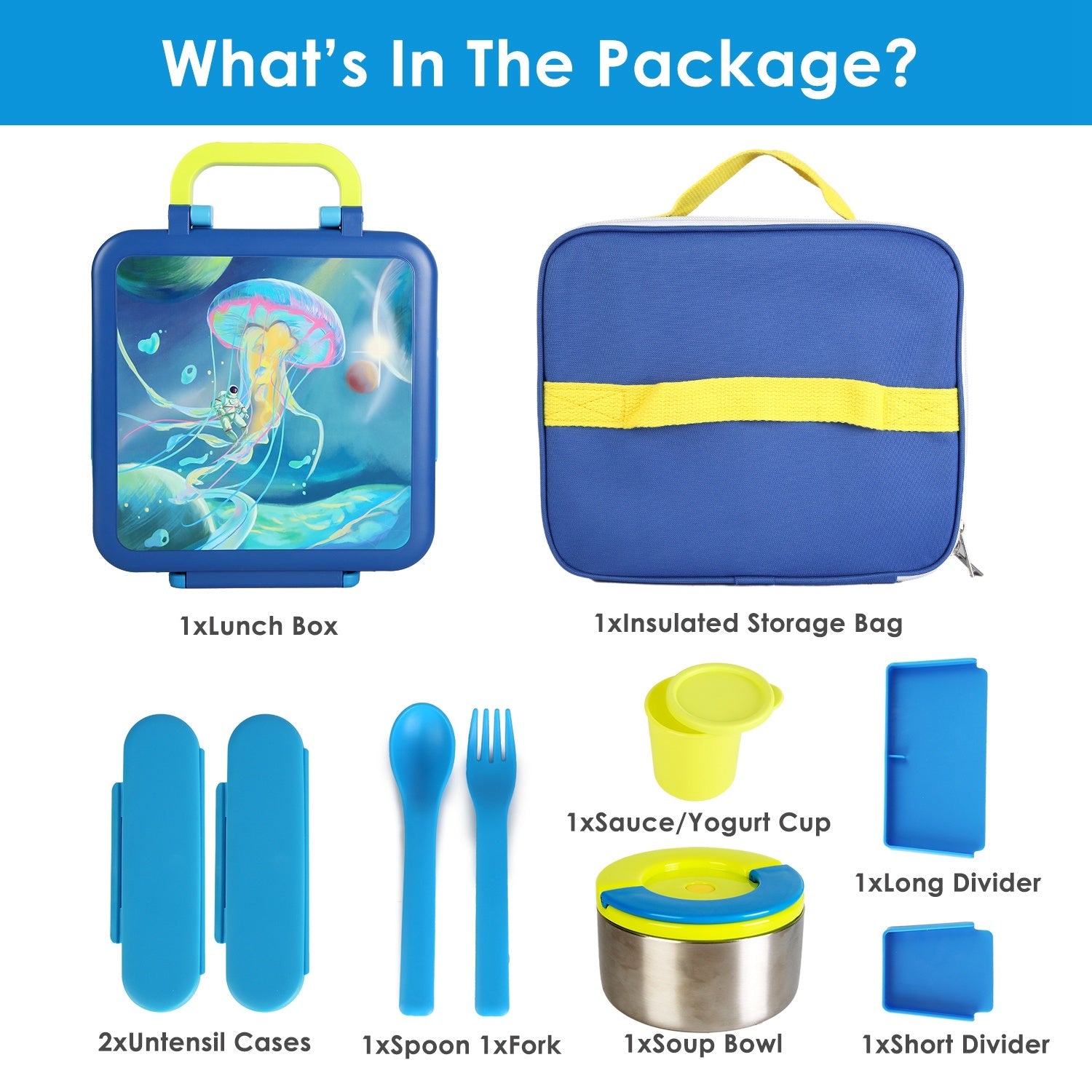 1Pc Kids Lunch Box Thermal Lunch Container With Insulated Storage Bag