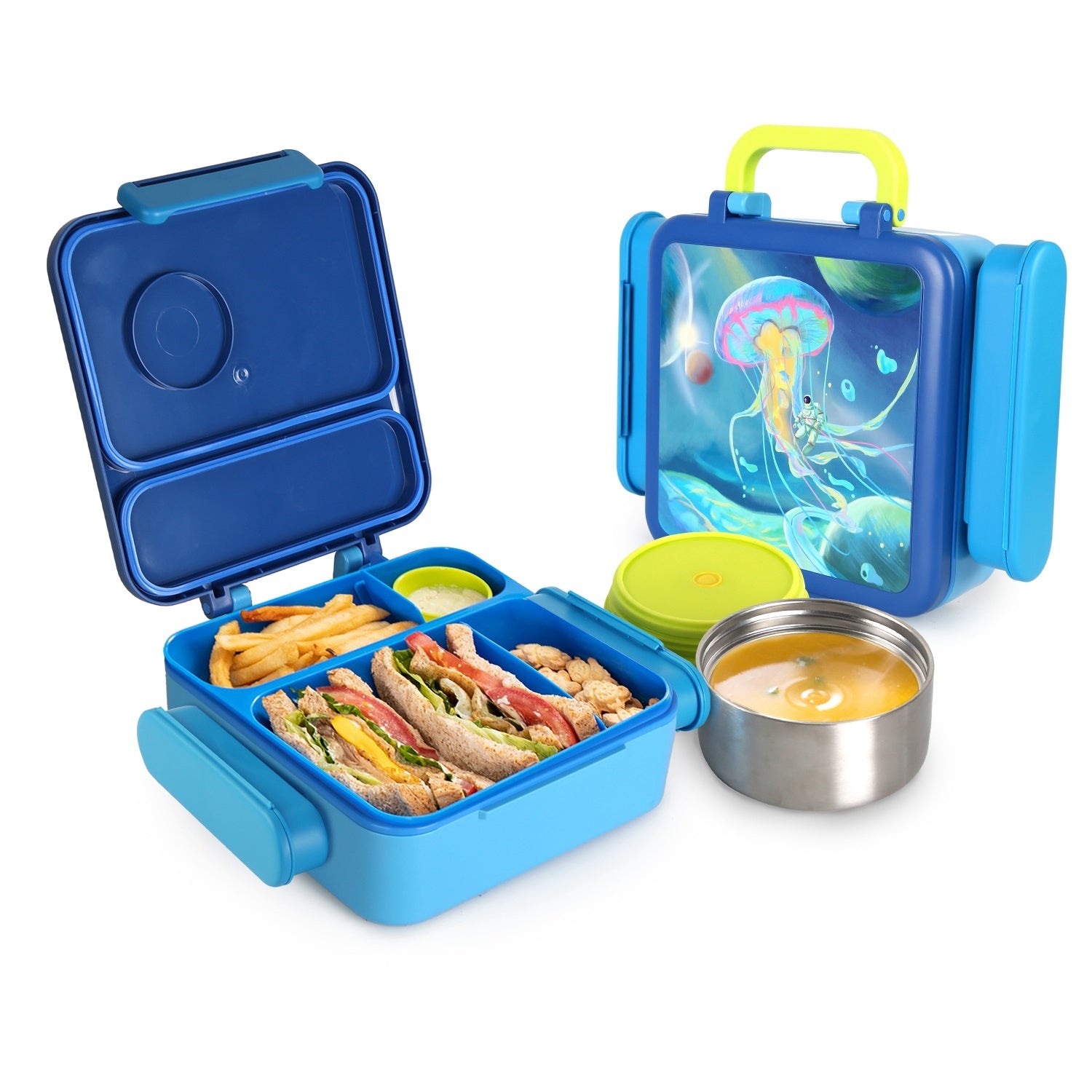 1Pc Kids Lunch Box Thermal Lunch Container With Insulated Storage Bag