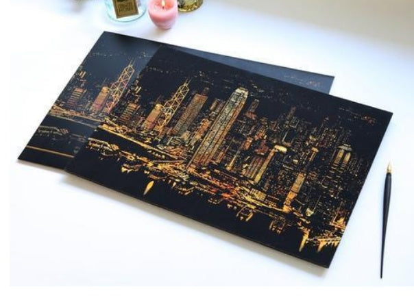 Decorative painting scratch scraping painting drawing