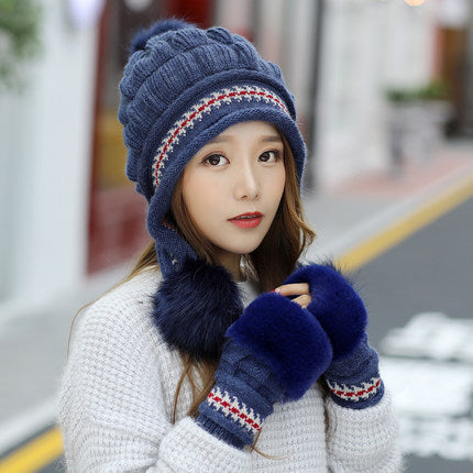 Cozy Knit Fleece-Feel Beanie With Ear Flaps