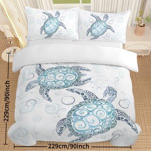 Sea Turtle Bedding Aqua Teal Blue Duvet Cover Sets