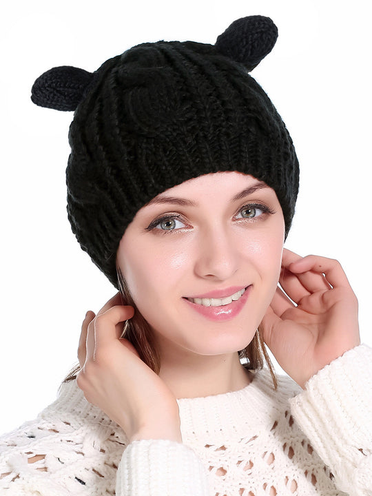 Autumn Winter Cat Ear Knit Beanie
