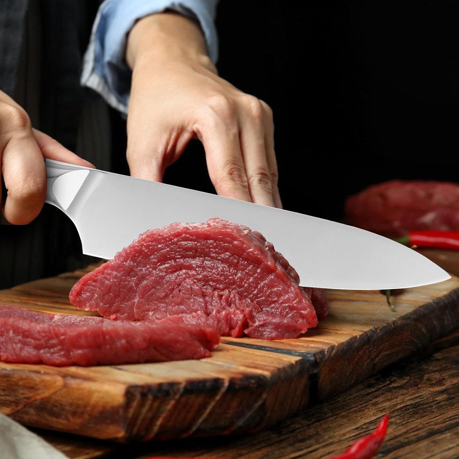 Professional Chef Knife 8 Inch, Santoku Knife 7 Inch High Carbon Steel Chef Knife Japanese Knife