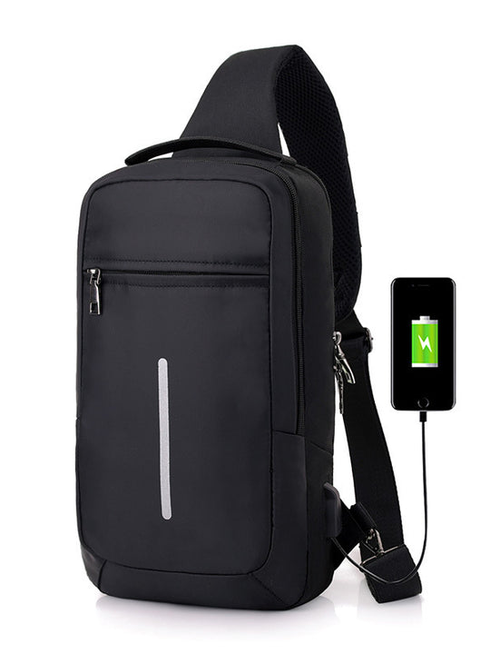 Anti-theft USB charging chest bag with you