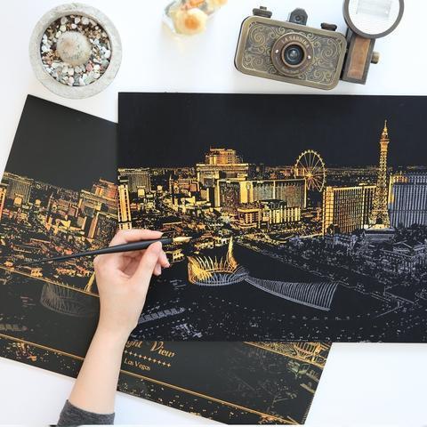 Decorative painting scratch scraping painting drawing