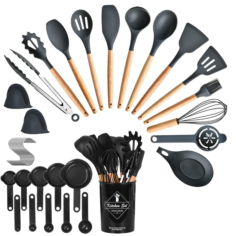 4 Colors Options -- Set Of 35Pcs Kitchen Cooking Utensils Set