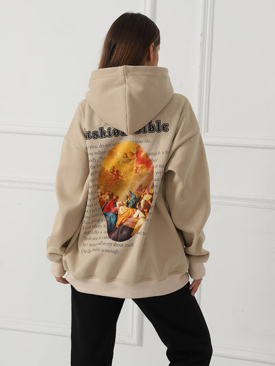 Women's Fashionable Casual Printed Hoodie