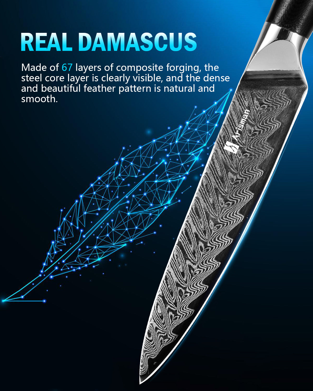 5 Inch Utility Knife, Japanese Damascus Steel Paring Knife