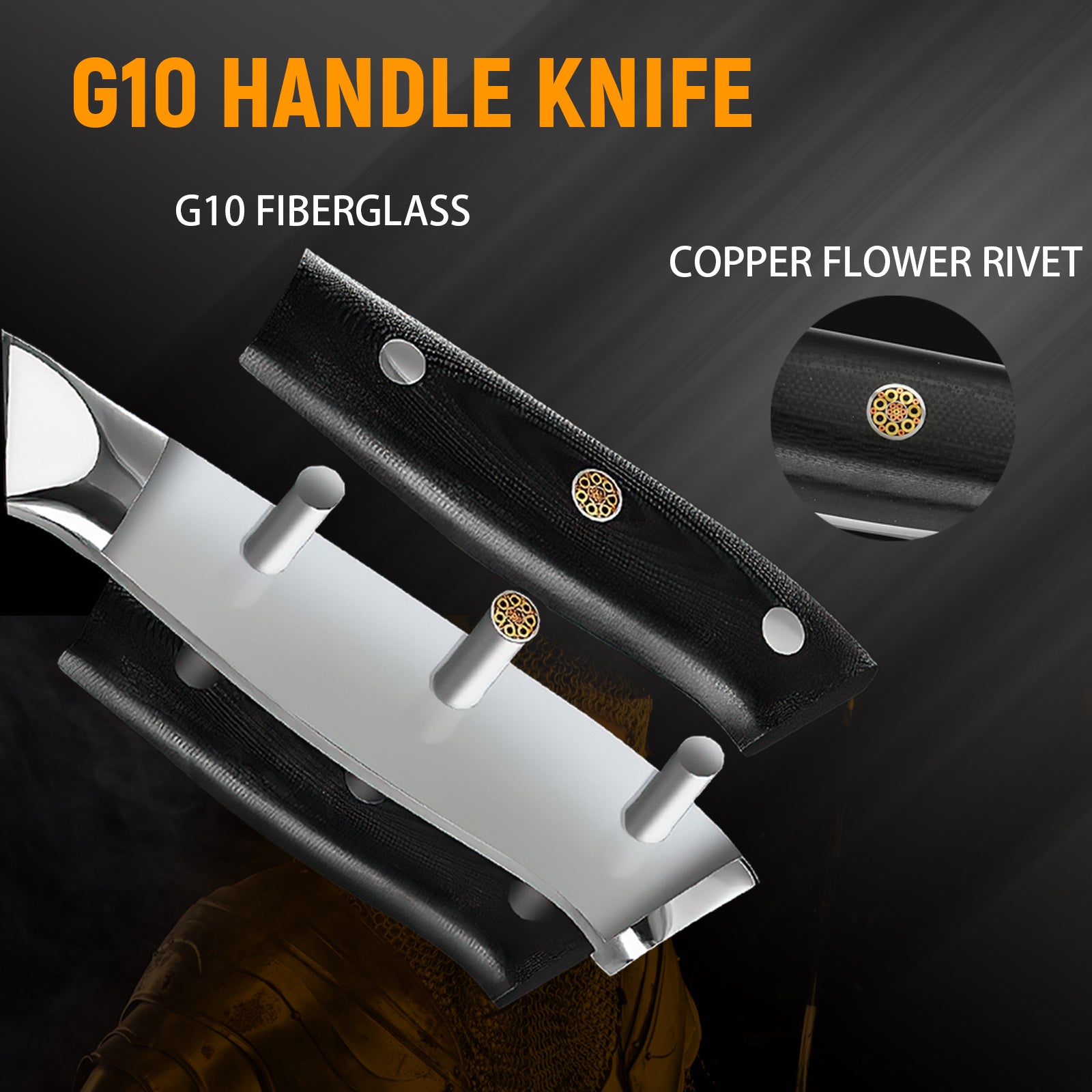 7 Inch Nakiri Knife, Damascus Steel With Feather Pattern Blade