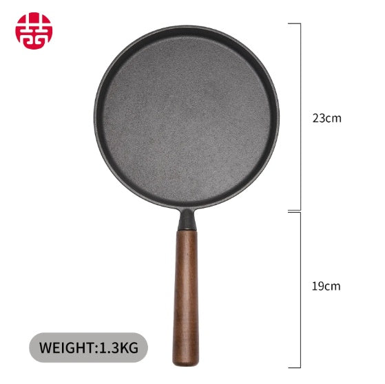 WANGYUANJI Cast Iron Pizza Pan 7.9, Uncoated Pancake Skillet For Indoor And Outdoor
