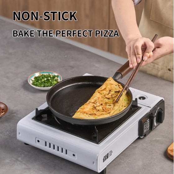 WANGYUANJI Cast Iron Pizza Pan 7.9, Uncoated Pancake Skillet For Indoor And Outdoor