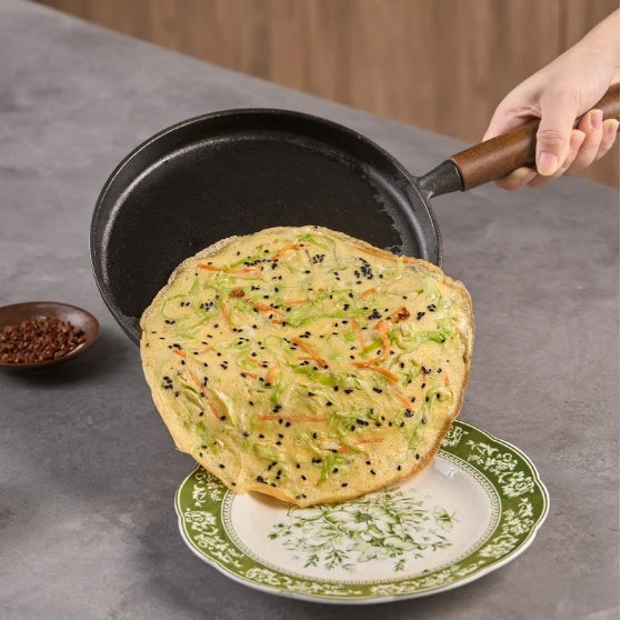 WANGYUANJI Cast Iron Pizza Pan 7.9, Uncoated Pancake Skillet For Indoor And Outdoor
