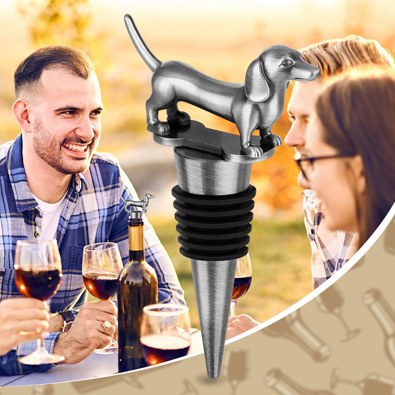A Dachshund-shaped Red Wine Stopper
