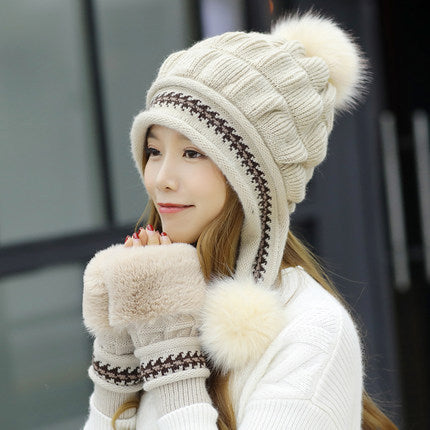 Cozy Knit Fleece-Feel Beanie With Ear Flaps