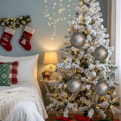 4-piece 4.7-inch Christmas Ball Ornaments, Glass Hanging Decorations