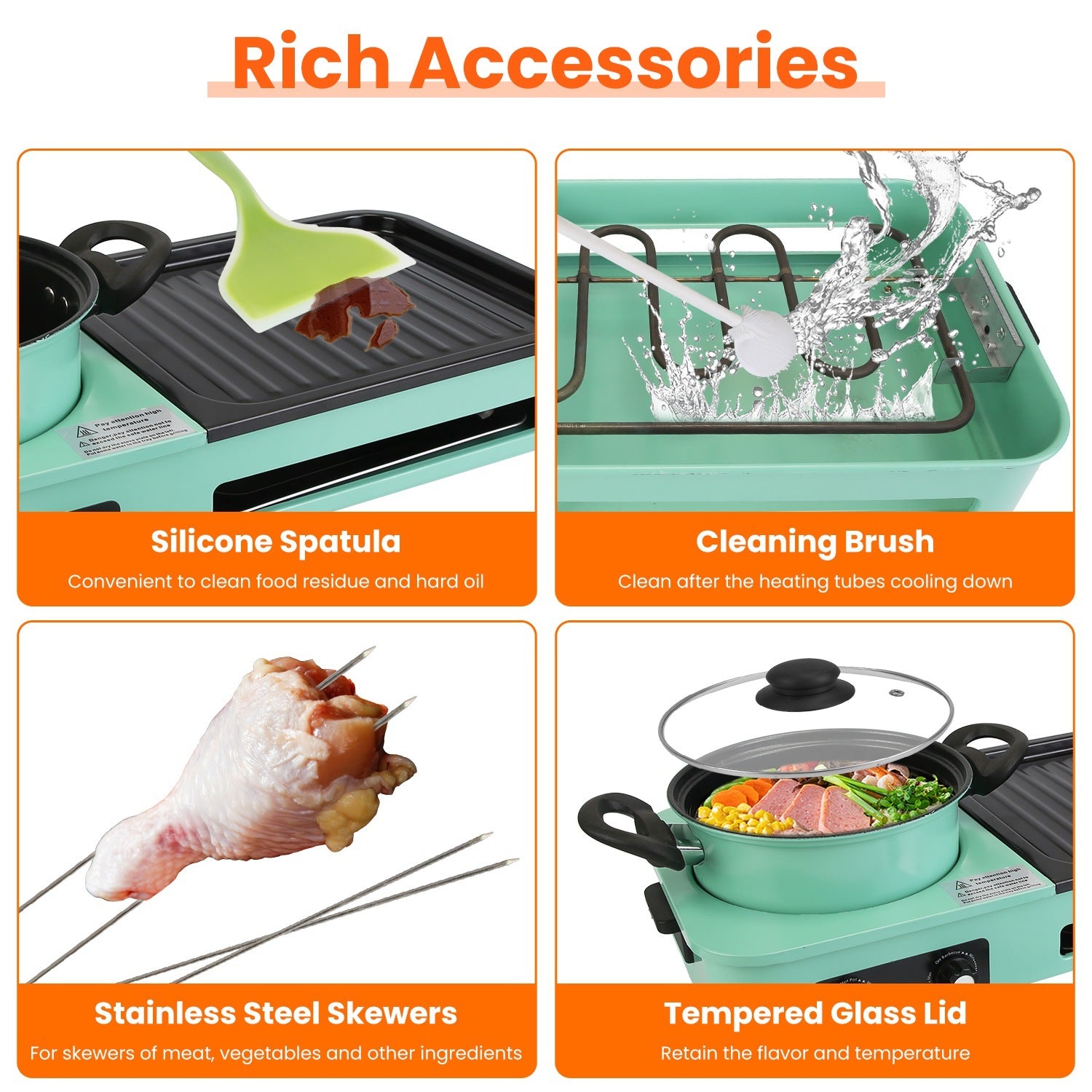 1Pc 3 In 1 Electric Hot Pot With Grill 1600W Smokeless Non-Stick Korean BBQ Grill Shabu Shabu Hot Pot