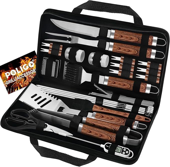 POLIGO 29 PCS BBQ Grill Accessories Stainless Steel BBQ Tools Grilling Tools Set