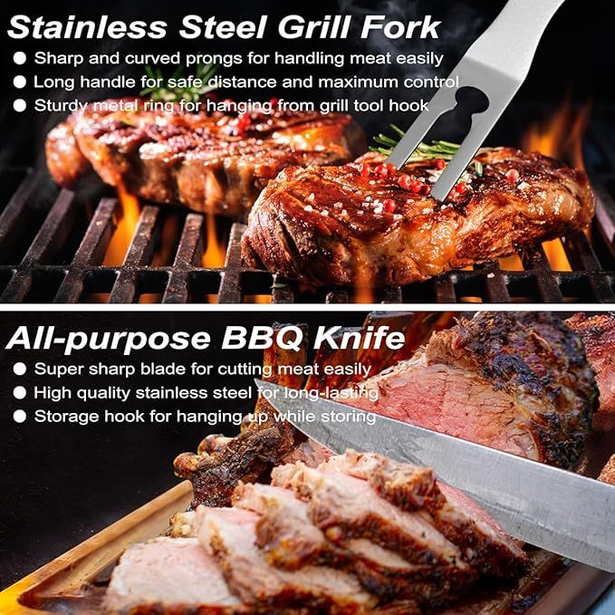 POLIGO 29 PCS BBQ Grill Accessories Stainless Steel BBQ Tools Grilling Tools Set