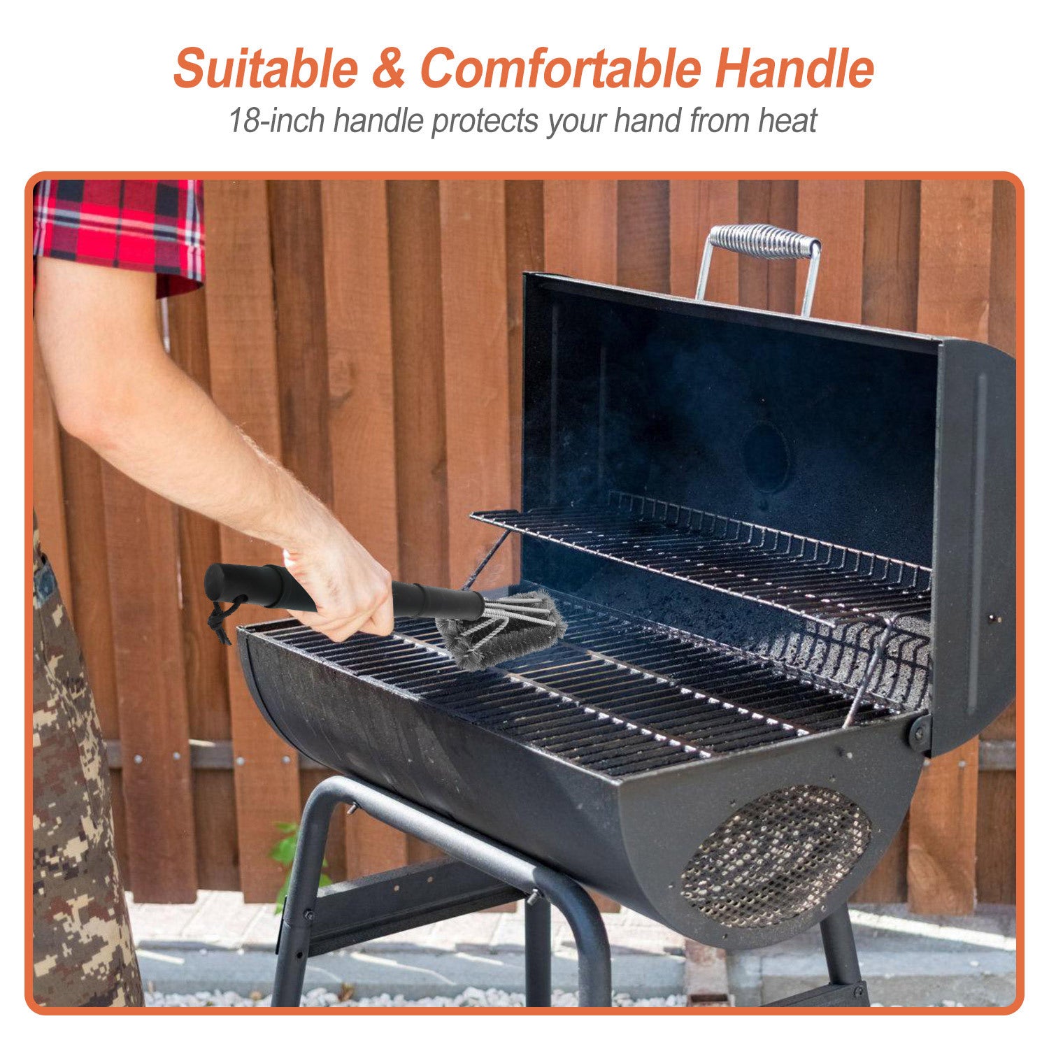 1 Set BBQ Grill Cleaning Brush Stainless Steel Barbecue Cleaner