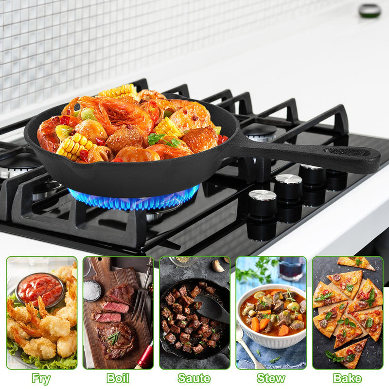 3Pcs Pre-Seasoned Cast Iron Skillet Set