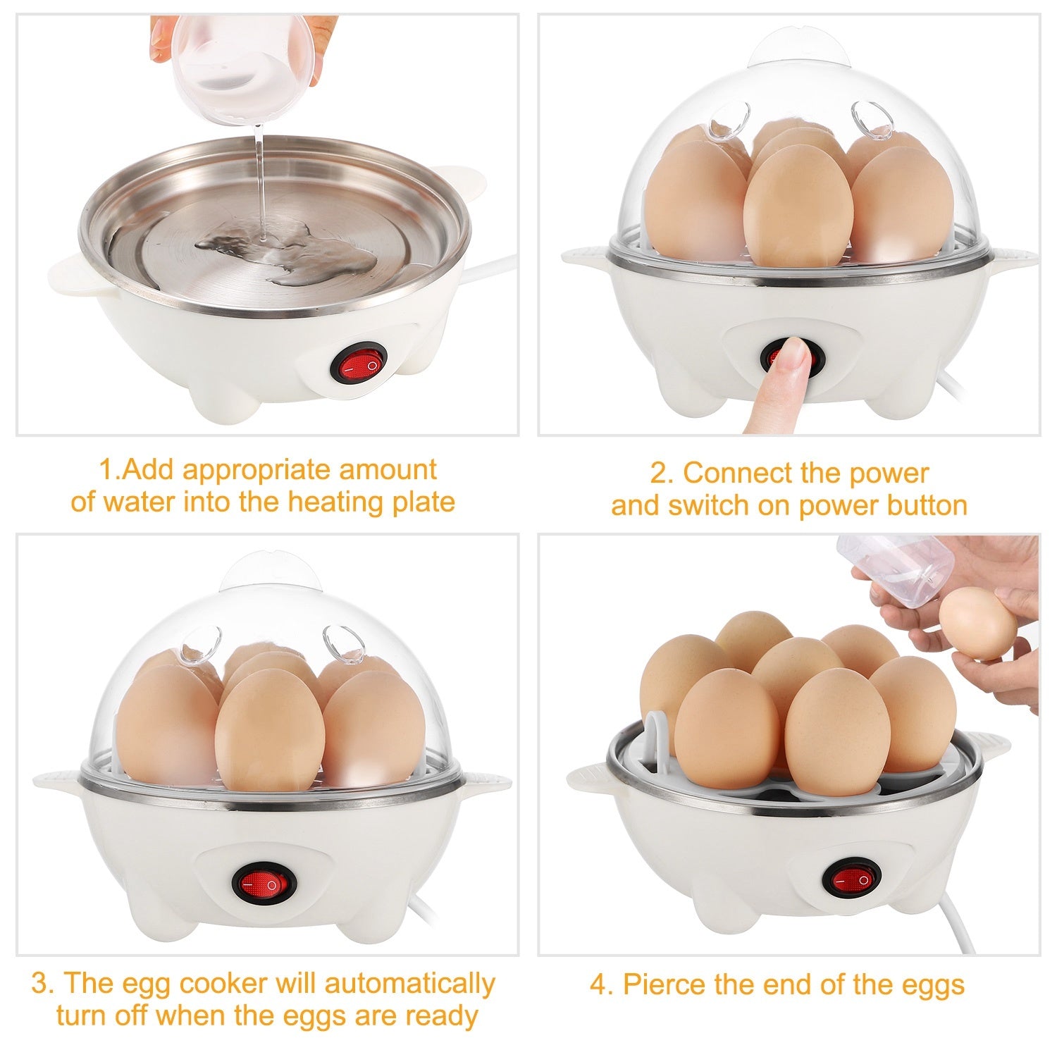 1Pc Electric Egg Cooker 7-Capacity Hard-Boiled Egg Maker