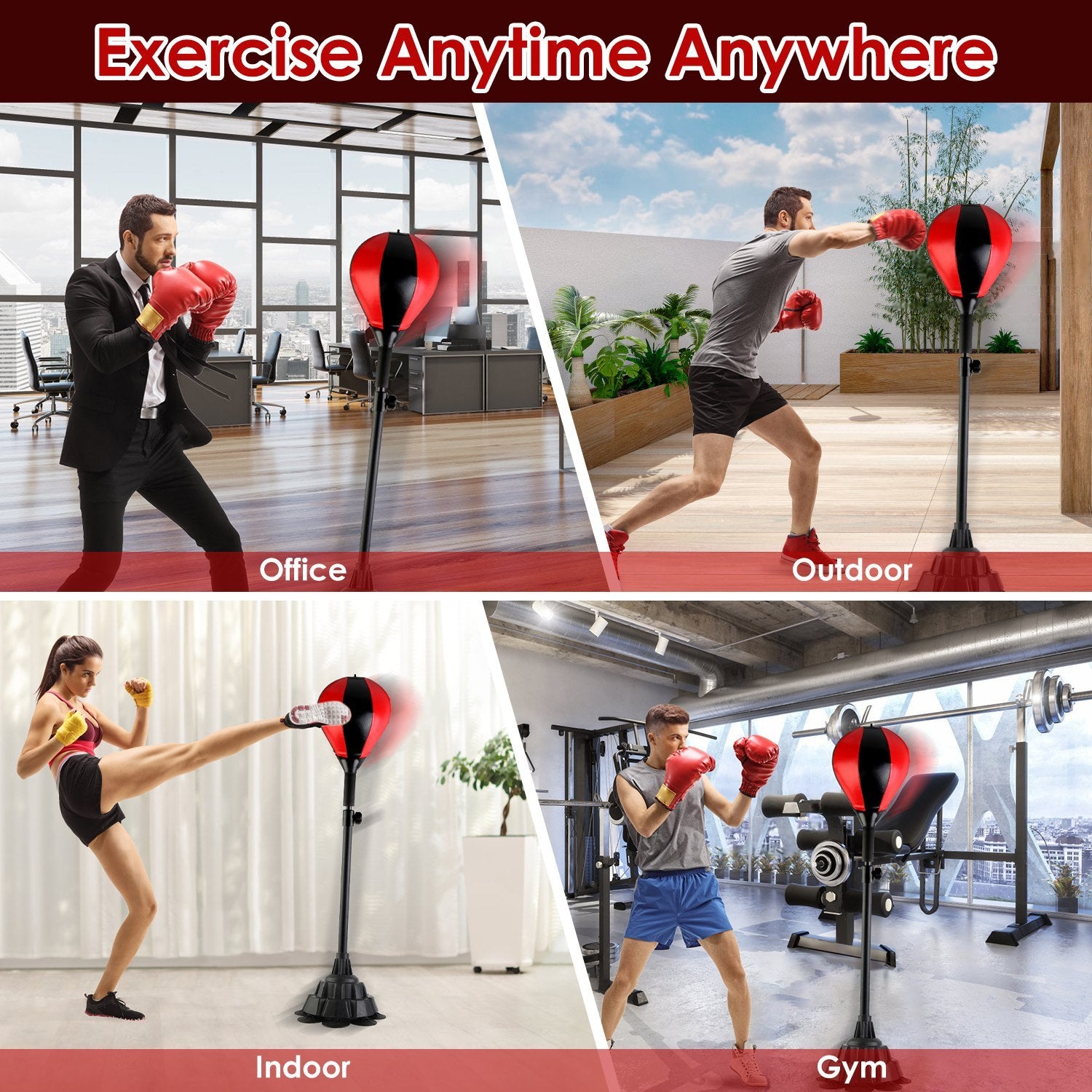 Punching Bag With Stand Free Standing Boxing Ball