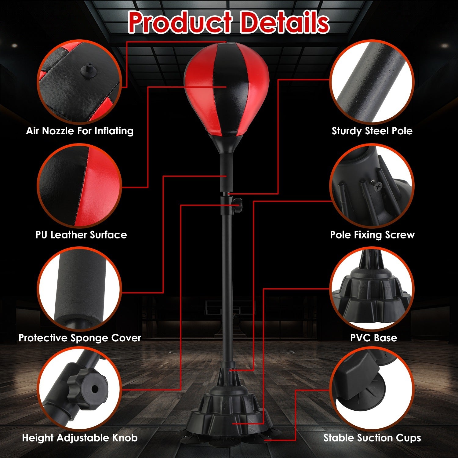 Punching Bag With Stand Free Standing Boxing Ball
