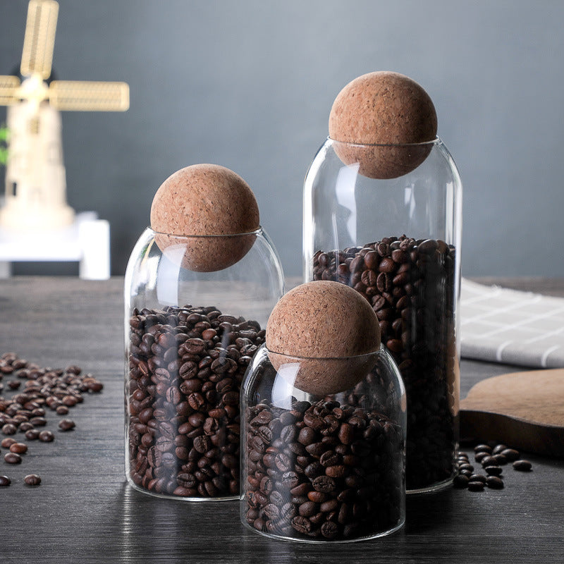 1 SET Storage Ball Jar, Glass Tea Jar, Minimalist Cork Jar