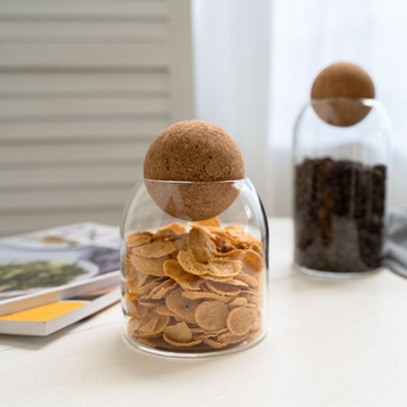 1 SET Storage Ball Jar, Glass Tea Jar, Minimalist Cork Jar