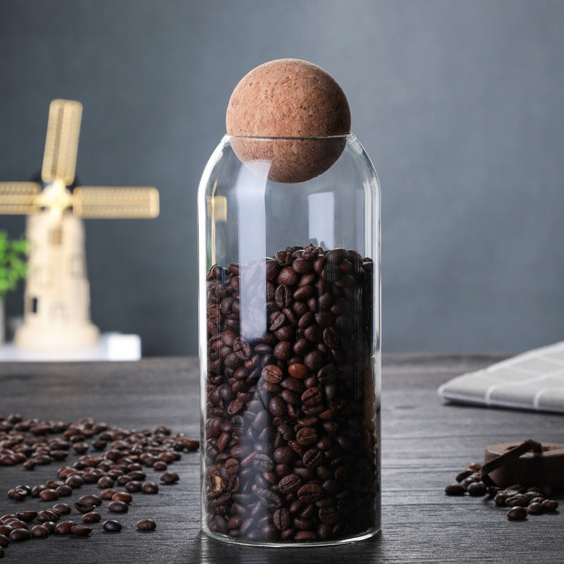 1 SET Storage Ball Jar, Glass Tea Jar, Minimalist Cork Jar