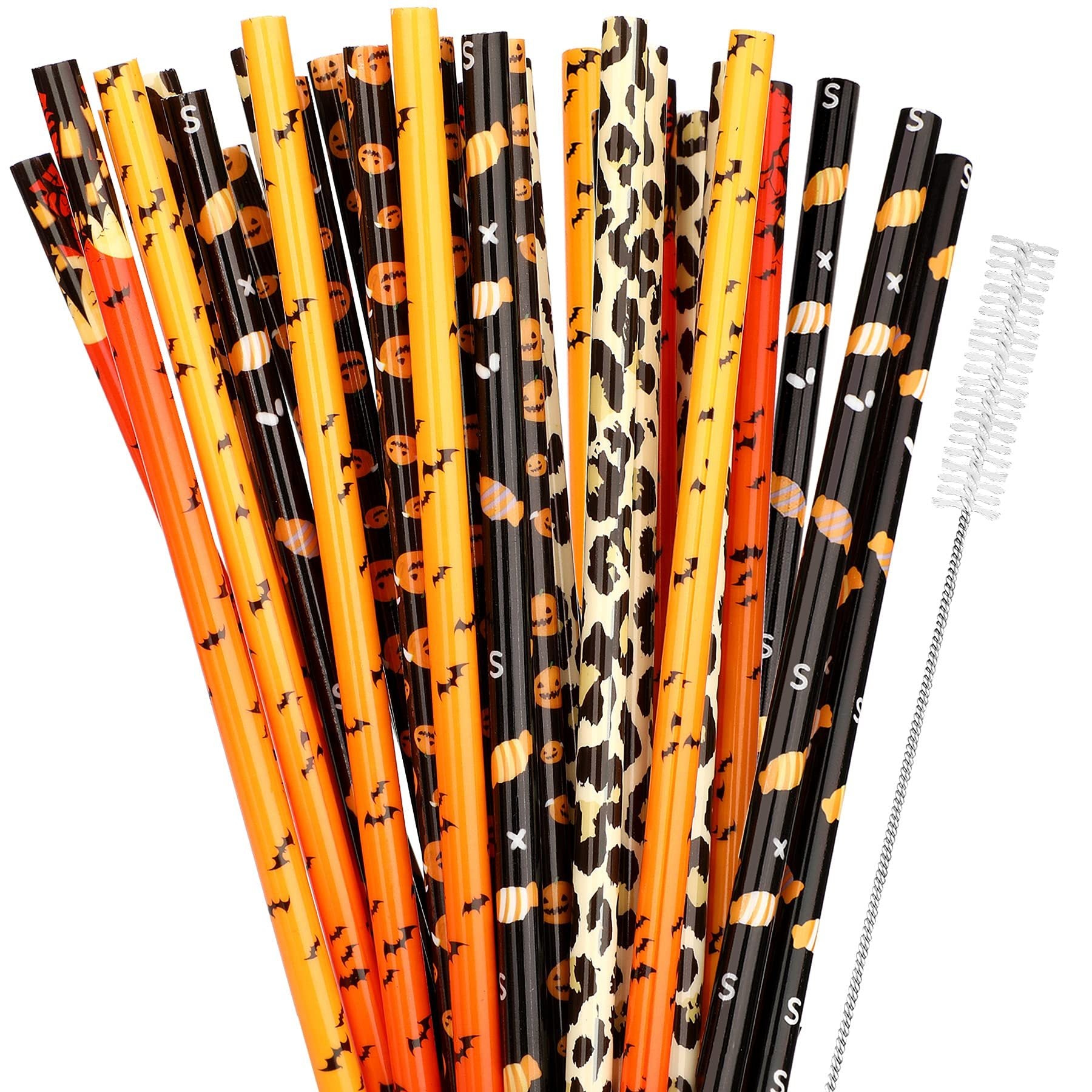 40 Pack Of 9 Inch BPA-Free Halloween Reusable Straws