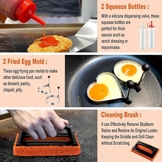 38PCS Griddle Accessories Kit, Professional Grill Tools Set For Outdoor Barbecue