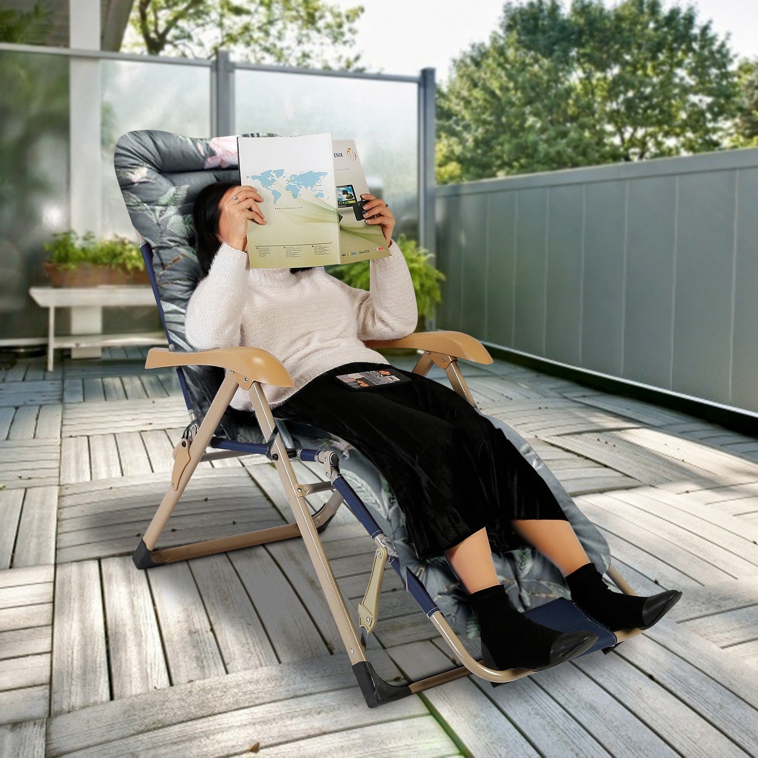 1Pc Chaise Lounger Cushion