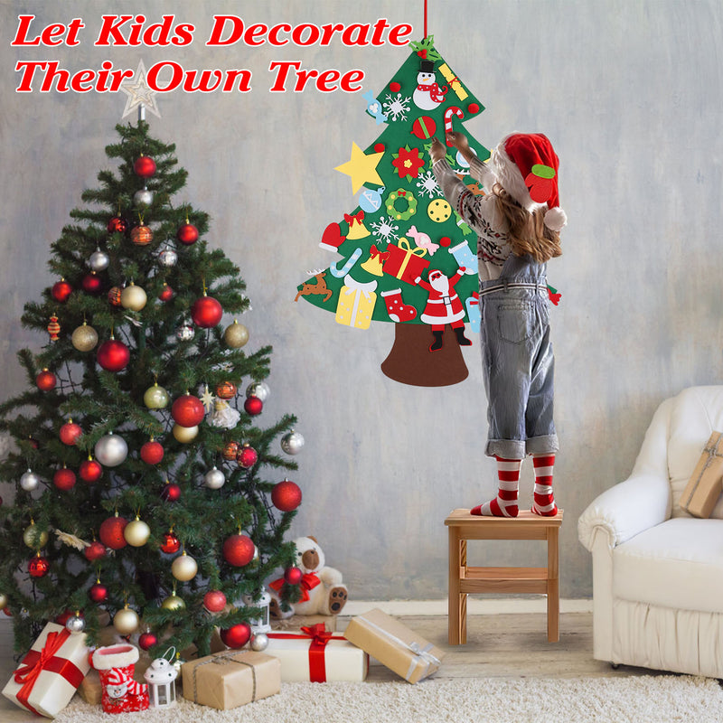 DIY Felt Christmas Tree 41Pcs Detachable Ornaments For Kids