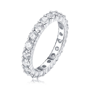 Luxury Fashion Diamond Ring, Row Diamond Ring, Moissanite Silver Ring, Jewelry