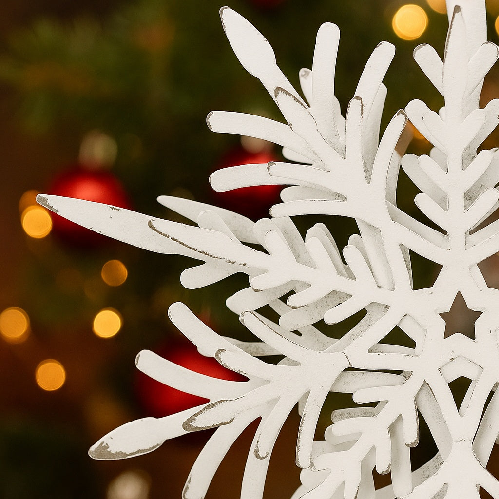 6PCS Set 6.1in Snowflake Christmas Hanging Ornaments Tree