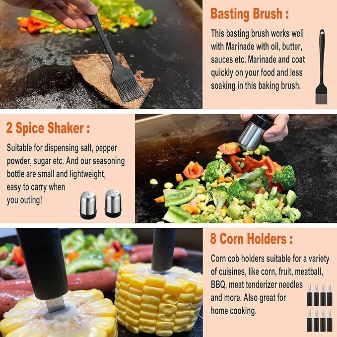 38PCS Griddle Accessories Kit, Professional Grill Tools Set For Outdoor Barbecue